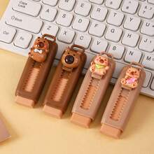 3/6pcs Cute Capybara Series Push-Pull Erasers, Random Styles, High Quality Fashion Design, Clean Wiping, No Flaking, Soft Drawing Supplies, Holiday Party Small Gifts - Sets - View 1