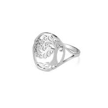 1 Miếng Thời trang Thép không gỉ Trang trí cây Nhẫn Đối với phụ nữ Đối với Qủa tặng - Bạc - Xem 13