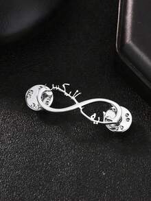 Customized Stainless Steel Personalized Infinity Symbol Brooch With Arabic Name, Unique Jewelry Gift For Girlfriend, Birthday, Valentine's Day - Style 1 - View 5