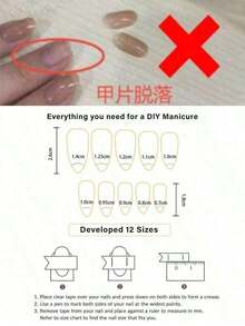 24pcs Almond Shape Minimalist Floral Green Accent 3D French Style Artificial Nail Tips, Sweet & Elegant Design Suitable For Office Ladies, Daily Occasions, Meetings, Dates, Press On Nails, Nails Press On, Christmas & New Year Nails - 彩色 - 查看 2