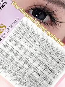 Waloshow 80 st mjuka och fina sneda vingögonfransar för bebisar, transparent stjälk, naturliga och kladdig älvliknande böjda ögonfransar - C - Visa 5