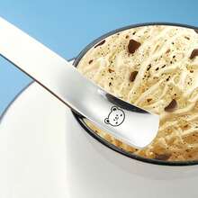 304不锈钢长柄勺，可爱卡通图案，可重复使用搅拌勺，甜点冰淇淋水果餐具用具 - 彩色 - 查看 6