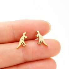 1 Pair Fashionable And Cute Stainless Steel Dinosaur Earrings, Minimalist Animal Stud Earrings , Stainless Steel ,Suitable For Daily Wear,Pet Lovers Series, Valentine's Day Gift - GED693 - View 7