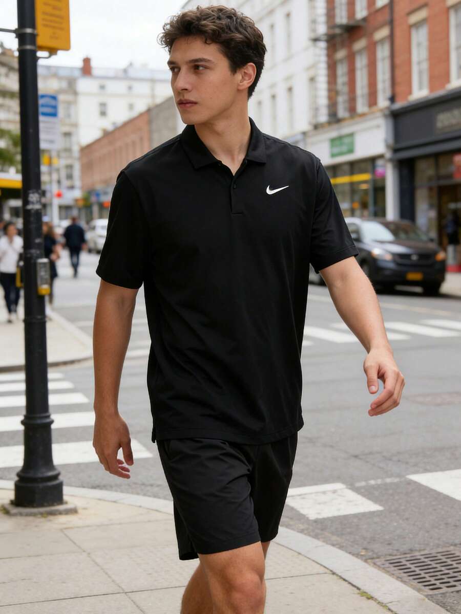 Nike Polo de manga corta para hombre AS M NKCT DF POLO SOLID2025 Polo cómodo y ligero para uso diario al aire libre DH0858-010 - Negro - Ver 1