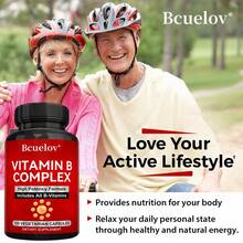 Bcuelov B-Complex Vitamin Dietary Supplement - Maintains Energy Balance, Boosts Immunity, And Promotes Health - 120 Capsules - 1 chai - Xem 6