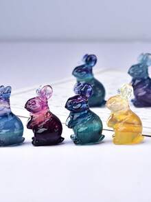 CUPIDCRYSTAL Conejo tallado en cristal natural, un regalo de cristal perfecto, regalo de Pascua, conejo de Pascua, cristal y piedra, cristal curativo para decoración del hogar - Más colores - Ver 6