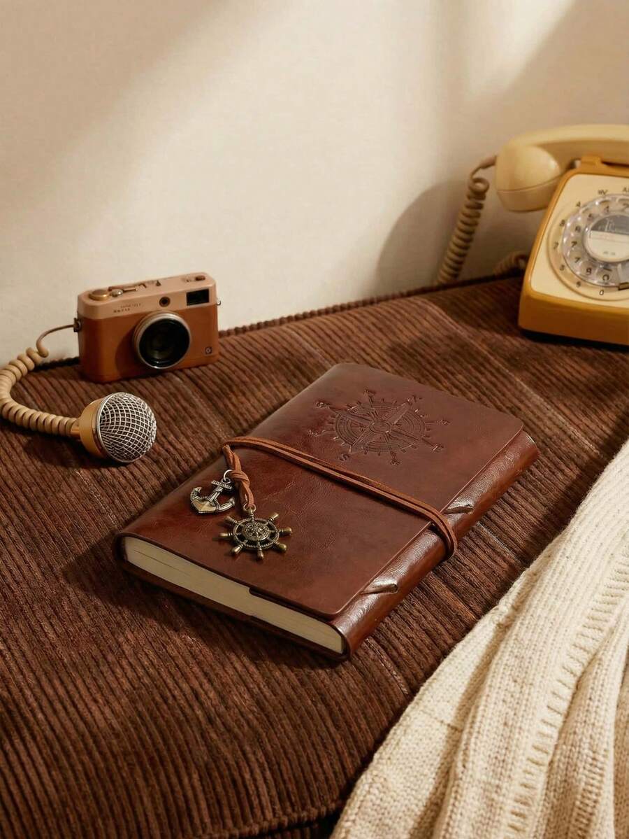 Sổ tay chủ đề cướp biển cổ điển, sổ tay rời, sổ học tập, sổ ghi nhớ, sổ tay bìa da, sổ tay đóng gáy sáng tạo/sổ tay/quà tặng nhỏ, đồ dùng học tập, mùa tựu trường - màu nâu - Xem 1