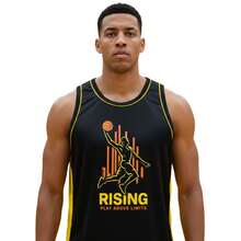 BASKETBALL TANK TOP SPORTY DAY TO DAY TRAINING RUNNING BODYBUILDING HD - Đen và Vàng - Xem 3