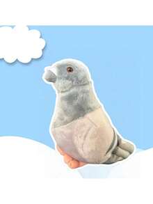 Soft & Cute Plush Doll - Realistic Gray Stuffed Animal, Lifelike Pigeon Appearance With Pink Feet And Beak, Ideal Gift For Kids, Lively & Adorable Bird Design, Fun Bird Doll | Realistic Animal Figurine | Durable Plush Doll, Themed Gift, Surprise Present Boys And Girls Will Love, Party Favor - Multicolor - View 5