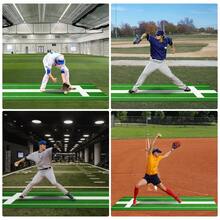 Tapete de Lanzamiento para Softbol Profesional 3x1 m - Césped Antideslizante y Resistente, con Base de Goma para Entrenamiento Interior/Exterior - Verde - Ver 7