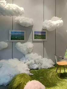 3pcs/Set Large Artificial Cloud Decor, 3D Cloud Decoration, Suitable For Wedding Backdrop Decor, Stage Party Backdrop Decor, Birthday Gift, Mother's Day, Valentine's Day Gift, Bachelorette Party, Room Decor, Home Decor, Bathroom Decor, Wedding Decor - White - View 12
