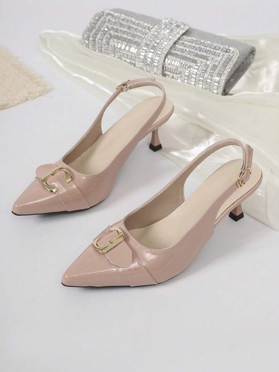 2026新款少女2.5英寸细高跟漆皮时尚派对凉鞋 - 粉色 - 查看 1