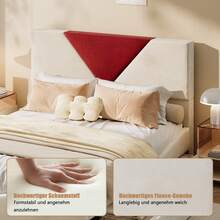 Anajqaqia Bed Frame For Adults, 140/160 X 190/200cm Double Bed, Upholstered Bed, Hydraulic Storage Bed, Air Mattress With Storage Space Under The Bed, Elegant And Gentle Youth Bed Frame, Without Drawers - 米色 - 查看 7