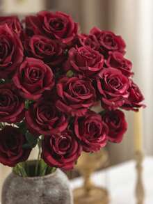 MEHELANY 1 szt. 2,23 stopy (ok. 68 cm) Sztuczny biały kwiat róży, 3 główki kwiatowe, długa łodyga jedwabnej róży, nadaje się do domu, na wesele, do dekoracji ogrodu, do samodzielnego układania kwiatów, do dekoracji wazonu, jako tło łuku ślubnego na wiosnę, na Walentynki, Dzień Matki, może być używany jako prezent - Wielokolorowe - Zobacz 6