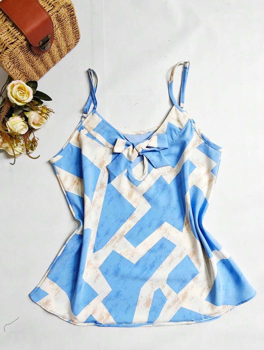 Nadia Moadl Women's Tank Top With Print. - Baby Blue - View 1