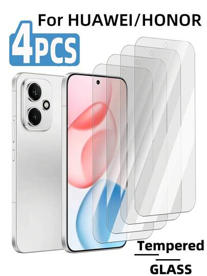 4pcs High Definition Tempered Glass Screen Protector, Compatible With Honor/ Phones, High Hardness, Anti-Scratch, Anti-Oil, Anti-Fingerprint, Supports Fingerprint Unlock, Easy Installation, Compatible With Phone Cases Screen Protection Essentials, Applicable To Daily Shield, Office, Home Daily Shield Office Home Phone Screen Protector Phone Accessories Waterproof Shockproof Anti-Fall Scratch Resistant