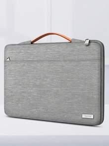 TECOOL 1pc 12.3-15.6 Inch Laptop Case Sleeve Bag With Retractable Handle,Dark Grey - Light Grey - View 1