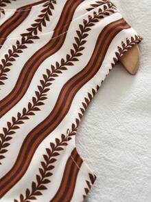 bearleader Bộ 2 món gồm áo tank top không tay in họa tiết hoa ren và quần dài cho bé gái, phù hợp cho bé từ 3-7 tuổi. - Màu Khaki - Xem 5