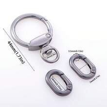 2pcs Rotating Clasp, Metal Lobster Claw Clasp With Keychain Ring, Suitable For Making Keychains, DIY Crafts, Car Accessories, Bag Charms, Campus Goth/Y2K Style Decorations - Gold - View 4