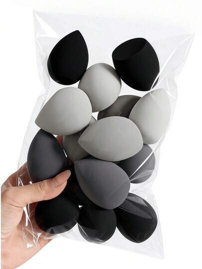 1/2/3/4/5个装中号化妆海绵，基础款混合化妆海绵，适用于液体、膏状和粉底产品，多色化妆海绵，干湿两用，不含乳胶，适合所有肤质