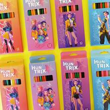 1 套 Kpop 动漫风格 2B 铅笔，12 支随机盒装，书写流畅，素描铅笔，适合学生、艺术家、学校和办公室使用（款式和包装随机） - A - 查看 7