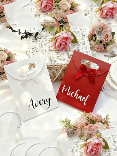 A Customized Valentine'S Day Gift With Personalized Guest Names - Elegant Satin Gift Bags For Bridesmaid Gifts, Bridal Showers, And Reception Decorations, Birthday Gifts, Halloween Candy Bags, Christmas Presents