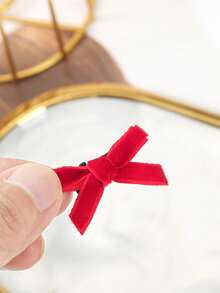 10pcs/Set Women's Bow Hair Clips, Suitable For Daily Outfit, Festivals, Parties, And Events - Red - View 2