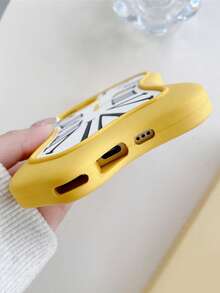 1pc Asymmetrical Clock Silicone Phone Case - Compatible With 11/12/13/14/15/16 Pro/17 Pro Max, Stylish Full-Body Protective Case, Valentine's Day Gift - Yellow - View 8