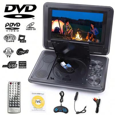 Portable DVD Player HD CD TV Player 270° LCD Widescreen Card Reader Player
