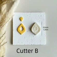 1/10Pcs Minimalist Geometric Polymer Clay Cutters Set – Abstract Heart, Teardrop & Irregular Shapes, Boho Chic & Kawaii Craft Essentials For DIY Earrings, Modern Jewelry Charms & Unique Gifts - White - View 15