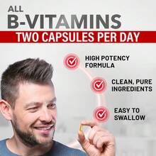 Bcuelov B-Complex Vitamin Dietary Supplement - Maintains Energy Balance, Boosts Immunity, And Promotes Health - 120 Capsules - 1 chai - Xem 3