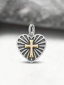 1pc Heart Daisy Pendant, Suitable For DIY Bracelets, Exquisite Jewelry Gift, Suitable For Women Or Men - Set 5 - View 7