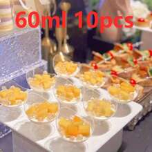 60/90ml Ball-Shaped Dessert Cups, Ice Cream Cups, Mousse Cups, Asymmetric Edge Dessert Bowls, Party-Ready Containers For Ice Cream And Sweets, Boxed Set - Transparent - View 9