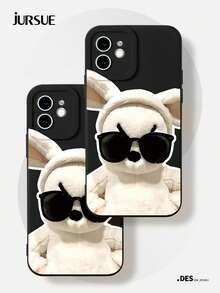 JURSUE Cute Kawaii Fashion Aesthetic Cartoon Funny Shockproof Protective Soft Phone Case Compatible With IPhone 17 16 15 14 13 12 11 Pro Max SE 2020 X XR XS Ip 8 7 Plus XYH1412 - Black - View 3