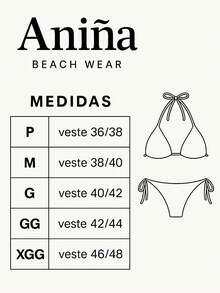 Triangle Bikini Top Without Padding, Thong Bottom, And Tan Line Tape. - Navy Blue - View 4