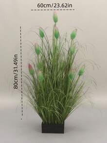 Peisaj de plante verzi cu coadă de iepure falsă, decor de iarbă cu coadă de vulpe, potrivit pentru ferestre, jardiniere de podea, decorare de plante pentru sufragerie interioară - Verde - Vizualizare 6