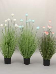 Glob artificial din plante verzi, Glob artificial din flori, Materiale pentru decor de nuntă din stuf artificial, Recuzită de fotografie cu flori artificiale - Cadet Blue - Vizualizare 5