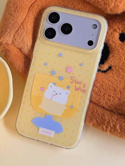 1 Pc Stars Wine Cat Cute Illustrations Following, Lovely Advanced Sense Of Fashion And Personalized From The Silicone Protective Shell, Is Compatible With IPhone17 / Compatible With IPhone17promax Compatible With IPhone16 Pro Max/Compatible With IPhone15 Pro/Compatible With IPhone14 Compatible With IPhone13/12/11, Suitable For Family/Friends/Sister/Girlfriend On Valentine's Day Gift/Birthday Gift/Mother's Day Gift