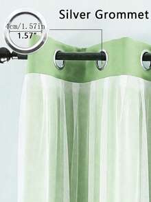 2-Layer Sheer & Blackout Curtains, Modern Minimalist Design, Suitable For Living Room, Bedroom, Balcony, Bay Window Decoration And Partition - Green - View 3