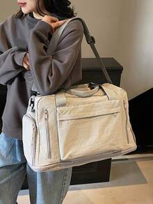 Túi du lịch đa năng dung tích lớn, kiểu dáng retro, thời trang, đơn giản và tiện dụng, phù hợp sử dụng hàng ngày, có ngăn riêng cho đồ khô và đồ ướt, cùng ngăn đựng giày riêng biệt. Thiết kế tinh tế, nhẹ và có thể gấp gọn, thích hợp cho các chuyến công tác, nghỉ qua đêm, du lịch ngắn ngày, v.v. Túi du lịch, túi xách tay bền chắc, đồ dùng cần thiết cho kỳ nghỉ hè, phụ kiện du lịch, túi đựng đồ du lịch, phụ kiện mùa hè. - Xám - Xem 13