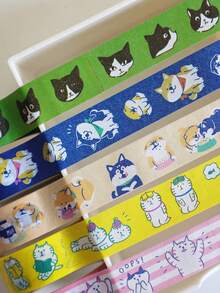 1PC Ins Style Japanese Cartoon Cat Dog Paper Tape DIY Cute Animal Tape Roll Journal Material Decorative Tape - Multicolor - View 11