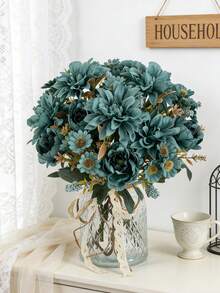 1 قطعة زهور اصطناعية - داليا حريرية، نباتات مزيفة، ديكور المنزل، غرفة الطعام، غرفة المعيشة، الحديقة الخارجية، هدايا عيد الأم، هدايا عيد الميلاد، هدايا موسم التخرج، موسم الزفاف، فن إدخال الزهور، إكسسوارات التصوير الفوتوغرافي، الخريف، الربيع، مزهرية، جدار الزهور، إكليل الزهور، باقة العروس، ديكور الزفاف، مواد إكليل الزهور DIY، مواد ديكور حفلة عيد الميلاد، إكسسوارات ديكور المنزل، عيد الحب. - الأزرق - مشاهدة 2