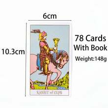 Baraja de cartas de Tarot con borde rosa con guía, 78 Uds., versión en inglés, baraja de adivinación para reunión, cartas de juego de mesa de 10,3x6cm - TR08R - Ver 6