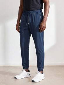 DRIFTMERE Pantaloni sportivi stile boyfriend da uomo con vita con coulisse e tasche con chiusura lampo, leggeri e traspiranti, per fitness, ciclismo, all'aperto, nuoto, corsa, asciugatura rapida, freschi, elastici, autunno & inverno, sport casual primavera estate – Guida regalo per la Festa del Papà - Blu - Visualizzare 1