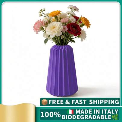 ORIZZONTE Vaso decorativo moderno com formato geométrico em Q – Design escultural minimalista para flores, galhos e plantas artificiais – Ideia de presente para casa/escritório – 100% fabricado na Itália, envio da Itália