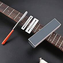 4-Piece Guitar Luthier Tool Set – Precision Fret File & Leveling Beam – Sanding Block & Fretboard Protector, Fretwork Repair & Maintenance Kit For Guitars Basses - As show - View 5