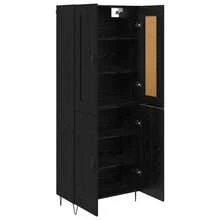 vidaXL Highboard In Schwarzeichen-Optik, 69,5 X 34 X 180 Cm, Holzwerkstoff - Schwarz - Übersicht 5
