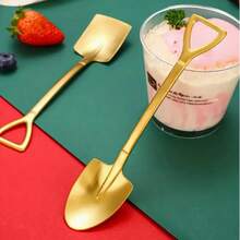 Bộ 5 thìa kem bằng thép không gỉ, thiết kế hình muỗng độc đáo, thích hợp dùng cho món tráng miệng, trà, cà phê, tại nhà, nhà bếp, nhà hàng. - Nhiều màu - Xem 4