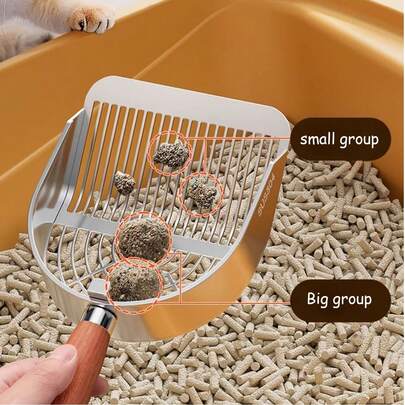 1个重型猫砂铲，适用于猫砂盆、细沙猫砂和清理幼猫粪便；符合人体工程学设计，带易于清洁的手柄；金属猫砂铲，用于猫砂盆维护。