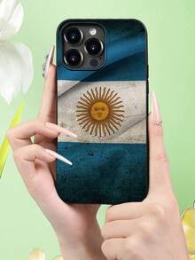 Classic Argentina Flag Pattern Fashionable Men's And Women's Large Hole Anti Fall Phone Case Phone Case For IPhone 17/17PRO/17AIR/17PROMAX/16E/16/16PRO/16PLUS/16PROMAX/15/15PLUS/15PRO/15PROMAX/14/14PLUS/14PRO/14PROMAX/13/13PRO/13PROMAX/12/11( Internet Celebrity's Birthday Gift, Easter Gift, Valentine's Day Gift For Friends, Girlfriends, Boyfriends, Family) - Black - View 4